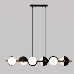 Eurosvet св-к подвес. 6x25W 1140х260х1000 мет черный/белый/латунь Moity 70149/6 a064821
