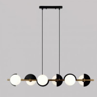 Eurosvet св-к подвес. 6x25W 1140х260х1000 мет черный/белый/латунь Moity 70149/6 a064821