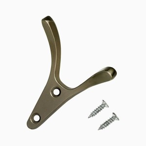 Крючок-вешалка мебельн 2-рожк СТАНДАРТ 206 SN мат. никель Инд. уп. на подвесе (600,50)