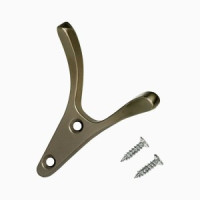 Крючок-вешалка мебельн 2-рожк СТАНДАРТ 206 SN мат. никель Инд. уп. на подвесе (600,50)