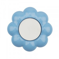 KRANZ HAPPY выкл. 1 кл СУ, Цветок, 10 А, белый/голубой KR-78-0626