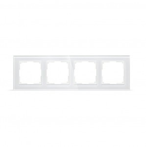 Smartbuy Нептун Рамка 4-местная стекло белая  (SBE-05w-Glass-FR-4)