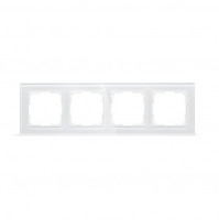 Smartbuy Нептун Рамка 4-местная стекло белая  (SBE-05w-Glass-FR-4)
