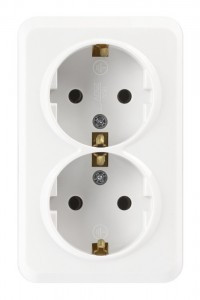 Smartbuy Юпитер роз. ОУ 2 мест. бел. (земля, керам. осн.) 16A SBE-03w-16-S2-Z-c