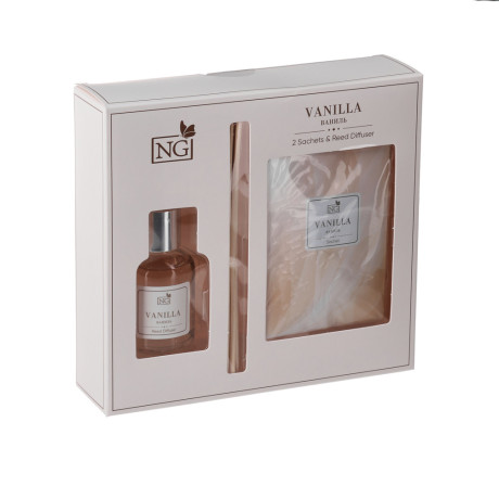 NEW GALAXY Набор ароматизатор-диффузор и саше 2шт., ваниль, райский сад, лаванда,океан 30мл, 10 г.