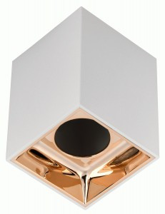 IEK св-к 4112 накл. поворотн. спот GU10 белый/золото пласт.