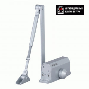 Доводчик дверной БУЛАТ ARCTIC ДД 501/3 A-S (25-85 кг) серебро, морозостойкий (10)