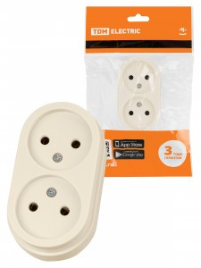 TDM Ретро роз. ОУ 2 мест. 10А пластик, сл.кость (10!) SQ1806-0530