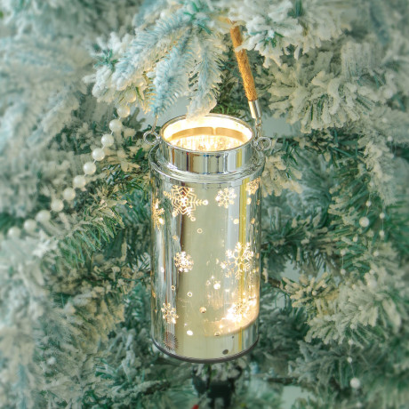 Светильник LED, 11,3x10,3x20 см, стекло, 3xААА