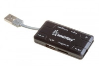 Хаб + Картридер Smartbuy Combo черный (SBRH-750-K)