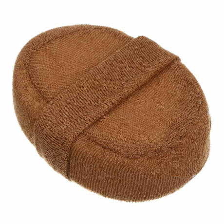 ЮL Мочалка банная объемная овальная на поролоне, рами, хлопок, 14,5х11х4,5см, 3 цвета, МЭ24-01