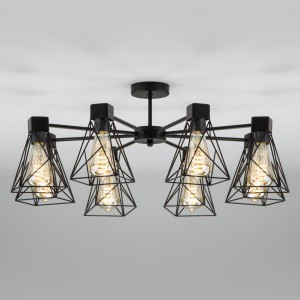 EUROSVET Люстра 8x60W 700х330 металл чёрный Trappola 70107/8