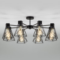 EUROSVET Люстра 8x60W 700х330 металл чёрный Trappola 70107/8