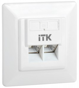 ITK Внутренняя инф. розетка RJ45 кат. 6 FTP 2 порта CS2-1C06F-2-1
