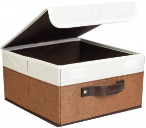 Короб для хранения, 30x30x16 см, мат. полиэстер, ручки экокожа, 437, Cappuccino, Еврогарант