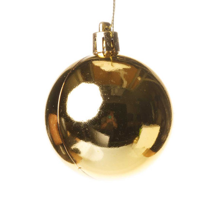 Набор елочных украшений Р29 золото Шары 24шт 6см (6шт глянец, 6шт блестки, 6шт ажур, 6шт фактур.цветы) (32)
