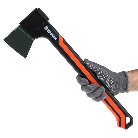 ЕРМАК Набор: топор 950г с фиберглассовой двухкомпонентной ручкой + точилка для топоров и ножей