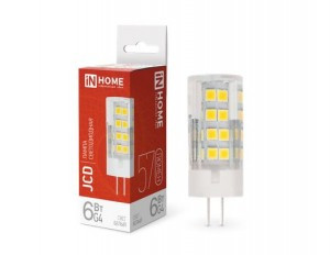 ASD/InHome лампа св/д VC JCD G4 220V  6W(570lm) 4000K 4K 47x16 (без пульсации) 6144