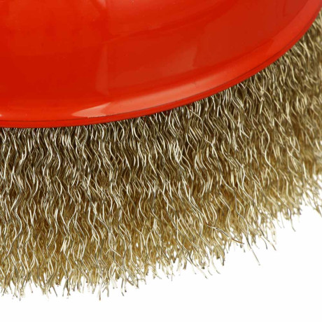 ЕРМАК PROFI Щетка чашечная для УШМ, витая латунированная стальная проволока 0,3мм, 125ммхМ14