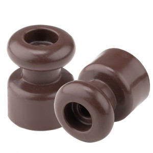 Bylectrica РЕТРО изолятор без винта, термопластик, ШОКОЛАД (10шт/уп, цена за уп.) ЮЛИГ.757522.014