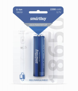 Ак-р Smartbuy LI18650-2200mAh без защиты VK1 18*65, BL1 (SBBR-18650-1B2200)