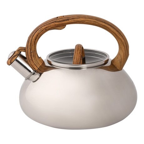 VETTA Чайник стальной 3.0л "Ива" зеркальный, стеклянная крышка, индукция