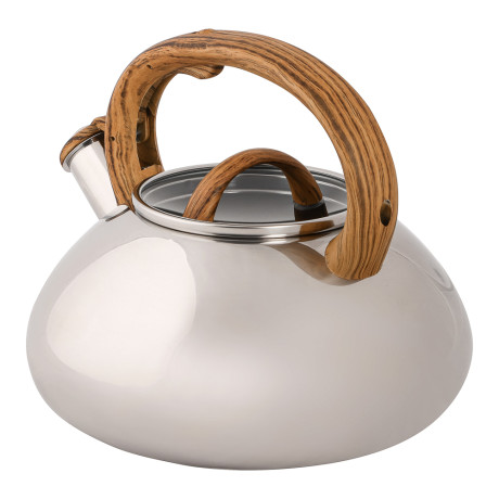 VETTA Чайник стальной 3.0л "Ива" зеркальный, стеклянная крышка, индукция