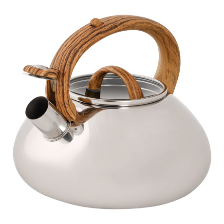 VETTA Чайник стальной 3.0л "Ива" зеркальный, стеклянная крышка, индукция