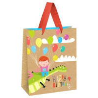 Пакет подарочный 26*32*12см MESHU &quot;Happy Birthday. Dragon&quot;, выборочный лак, крафт 354571