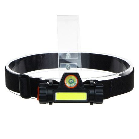 Фонарик налобный тм ЕРМАК, 800мАч, 1 COB, 1 LED, 8х3 см, 2 режима, пластик