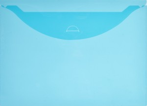 Папка-конверт на кнопке (клапан) 180 синий прозрачный 10 шт/уп 876082