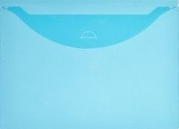 Папка-конверт на кнопке (клапан) 180 синий прозрачный 10 шт/уп 876082