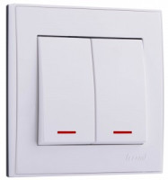 Lezard RAIN выкл. СУ 2 кл. бел., инд. (корпус PC) 703-0202-112