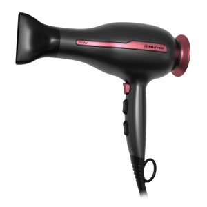 Фен BRAYER 3009BR, 2,4кВт, AC мотор, 2 темп.режима, узкий концентратор, холодный воздух