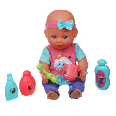 ИГРОЛЕНД Пупс 30 см с аксессуарами, PP, PVC, полиэстер, ABS, 41x10,5x33 см