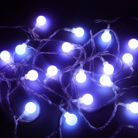 СНОУ БУМ Гирлянда эл. вьюн 4м, 20LED, шар 1,6см, белый, пост. свечение, ПВХ прозрачный, 220В
