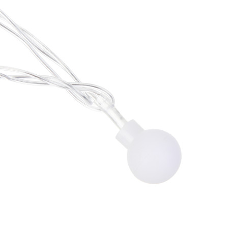 СНОУ БУМ Гирлянда эл. вьюн 4м, 20LED, шар 1,6см, белый, пост. свечение, ПВХ прозрачный, 220В