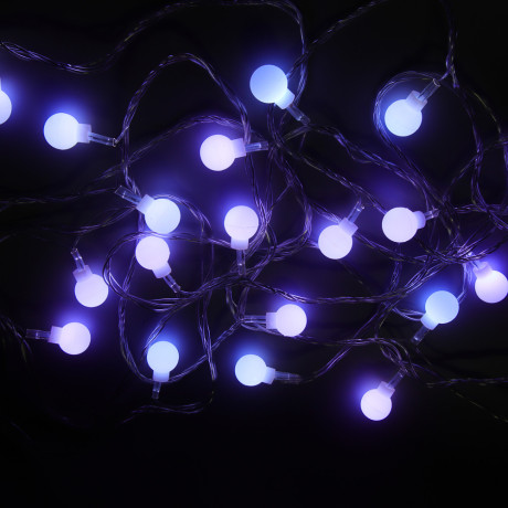 СНОУ БУМ Гирлянда эл. вьюн 4м, 20LED, шар 1,6см, белый, пост. свечение, ПВХ прозрачный, 220В