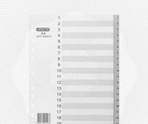 Разделитель листов из сер.пласт. с индексами Attache, А4, цифровой 1-20 198679