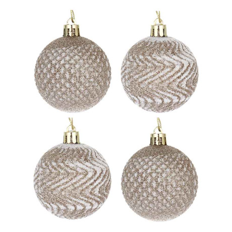 СНОУ БУМ Набор шаров 6 см, 6 шт, золото с посыпкой, 26-155