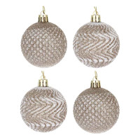 СНОУ БУМ Набор шаров 6 см, 6 шт, золото с посыпкой, 26-155