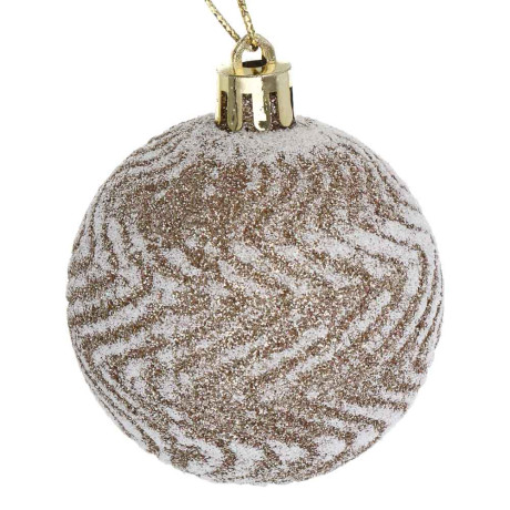 СНОУ БУМ Набор шаров 6 см, 6 шт, золото с посыпкой, 26-155