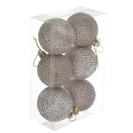 СНОУ БУМ Набор шаров 6 см, 6 шт, золото с посыпкой, 26-155