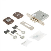 Замок врез ЗВ8-8У/13 с отв.планкой, 3 ключа (3 ригеля) Медь Рязань \20