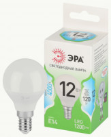 ЭРА GREEN LINE лампа св/д шар P45 E14 12W(1200lm) 4000K 4K P45-12W-840-E14 46x105 67049