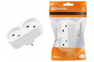 TDM разветвитель (тройник) 2роз.  6А белый (линейный) (14!) SQ1806-0025