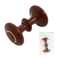 Ручка-кнопка дверная пластик РДП-01-3 тем/дер зол кольцо Инд.упаковка+ШК (100) Башкирия