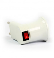 Smartbuy Переходник вилка-патрон E27 выкл. белый (SBE-A-L-E27)