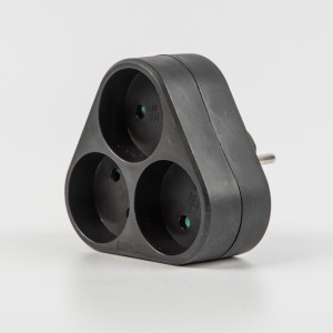 Uniel Разветвитель (тройник) 3роз. 16А, черный S-ES3-16F BLACK