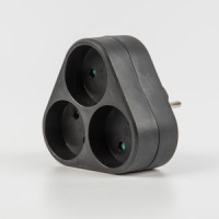 Uniel Разветвитель (тройник) 3роз. 16А, черный S-ES3-16F BLACK